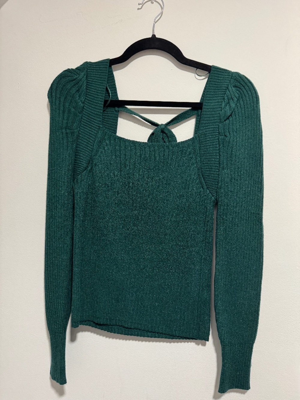 Miracle Dark Green Ribbed Knit Sweater XS/S Soft Cozy